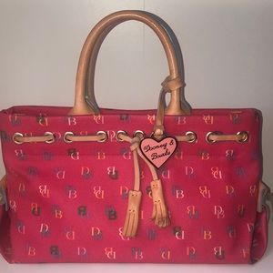 Pink Dooney & Burke logo satchel